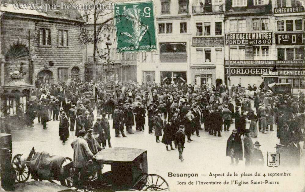 Besançon - Aspect de la place du 4 septembre lors de l'inventaire de l'Eglise Saint-Pierre